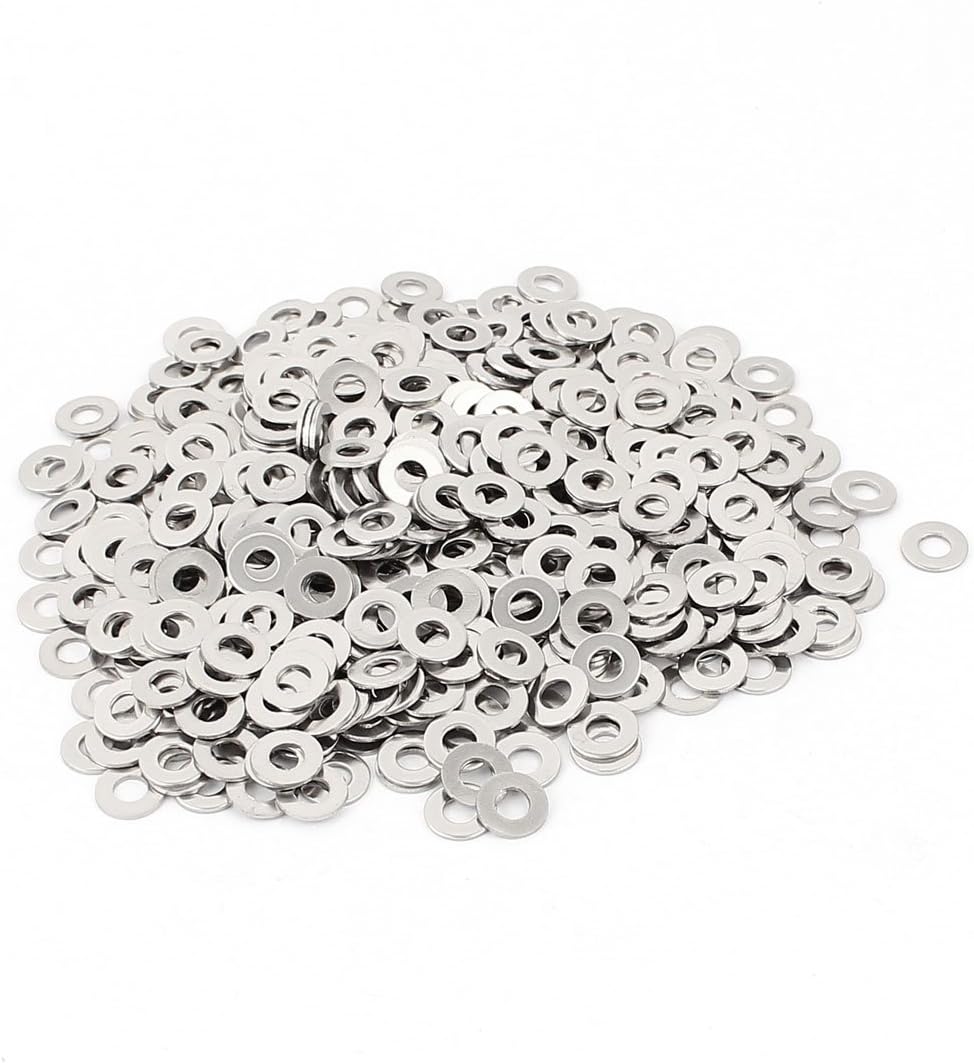 500pcs 4mm Stainless Steel Flat Washers for M4 Threaded Screws Bolts