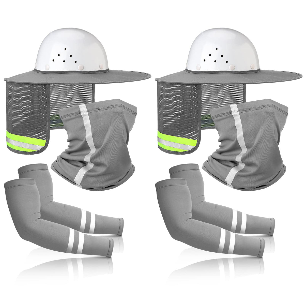 LinkMejor 8 stk Hard Hat Solbeskygg Full Kinnrem Visir, Grå