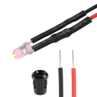 20Set DC 12V 3mm Pre Wired LED with Holder, Red Light Round Top Clear Lens, 6mm Panel Mount