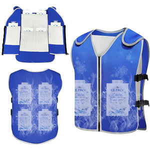LinkMejor Ice Vest, Cooling Vest for Men & Women with 30 PCS Ice Packs, Adjustable Cool Jacket with 6 Pockets for Working Hot Weather, Unisex Workout, Sports Apparel in Summer