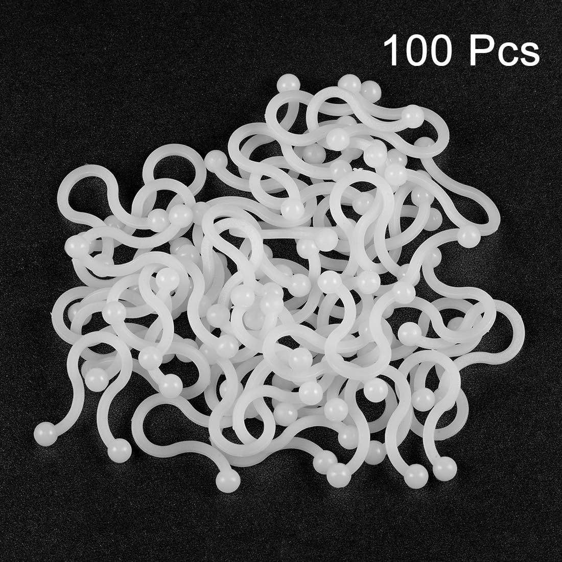 Cabo de Amarrar em U de Nylon com Bloco de Engate Twist Lock 4mm Dia Branco 100unid
