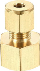 Compression Tube Fitting M18x1.5mm Female Thread x 6mm Tube OD Straight Coupling Adapter Brass