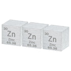 3 Pcs Zinc Cube, 0.39 Inch High Density Metal Element Cube Metal Density Cube for Chemical Elements Collection Science Education Experiment Application, Silver
