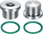 2Pcs M26x1.5 Inner Hex Head Pipe Fitting Plug, Universal Carbon Steel Thread Socket Plug with Green O-Ring for Terminate Pipe Ends or Replacement Drains