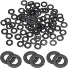 100 Pcs M3.5 Stainless Steel Flat Washers, 3.8mm ID x 8mm OD x 0.5mm Thick Black Zinc Plated Metal Washers for Screws and Bolts