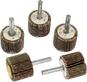 Metal Shank Abrasive Mounted Flap Wheels Brush Bit, 30mm, 5-Piece