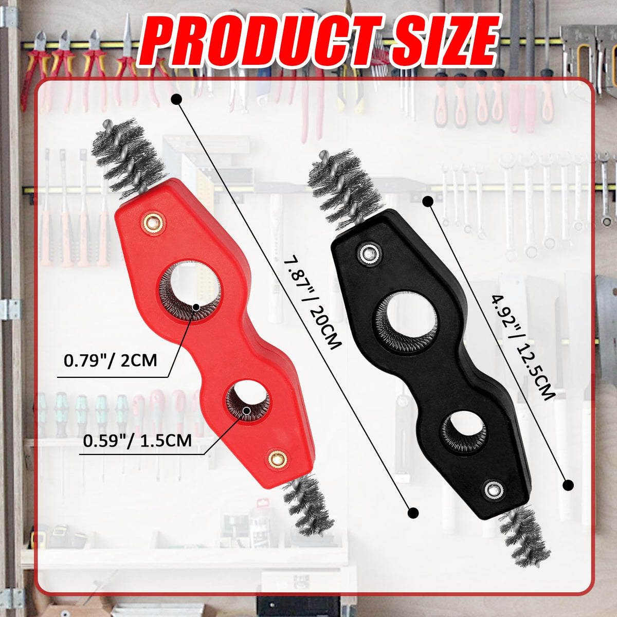LinkMejor 2PCS 4-in-1 Pulitore Tubo di Rame, Spazzola di Smussatura 1/2" & 3/4"