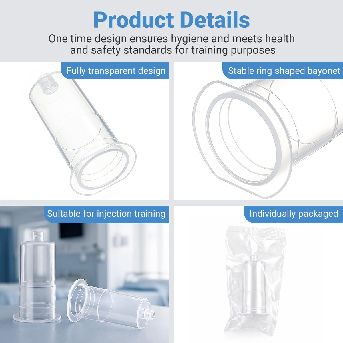 LinkMejor 100 Pack Connecteur Transparent jetable Individuellement Scellé