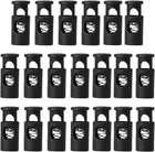 LinkMejor 20pcs Plastic Cord Locks Stoppers End Spring Stop Single Hole Toggle Fastener Stoppers Rope for Drawstrings, Shoelaces, Camping, Bags