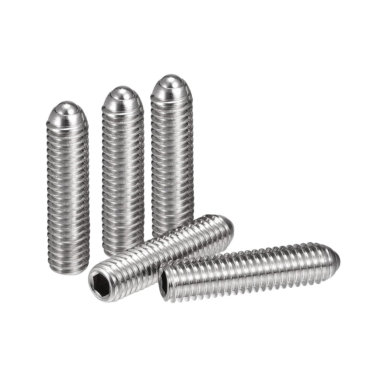 Ball Point Set Screws, M6 x 25mm 304 Stainless Steel Metric Spring Hex Socket Screw 10pcs