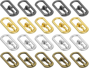 40Pcs Metal Roller Buckles, 5.5mm - 0.22" Rectangle Sewing Mini Buckles Webbing Slider Single Pin Slides for DIY Craft Accessories Clothes Belt (4Colors, 16.5mm)
