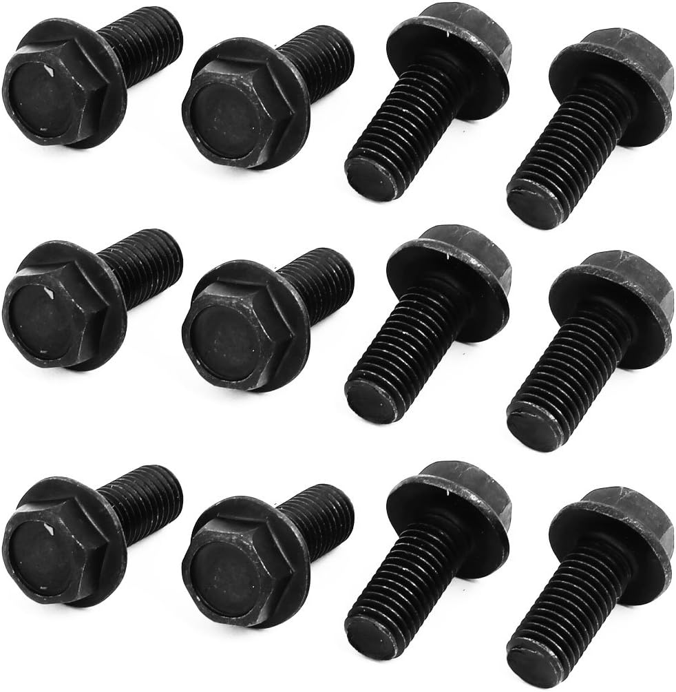 12 Pcs Metallic M7x15mm Reverse Thread Screw Black for Cutting Machine