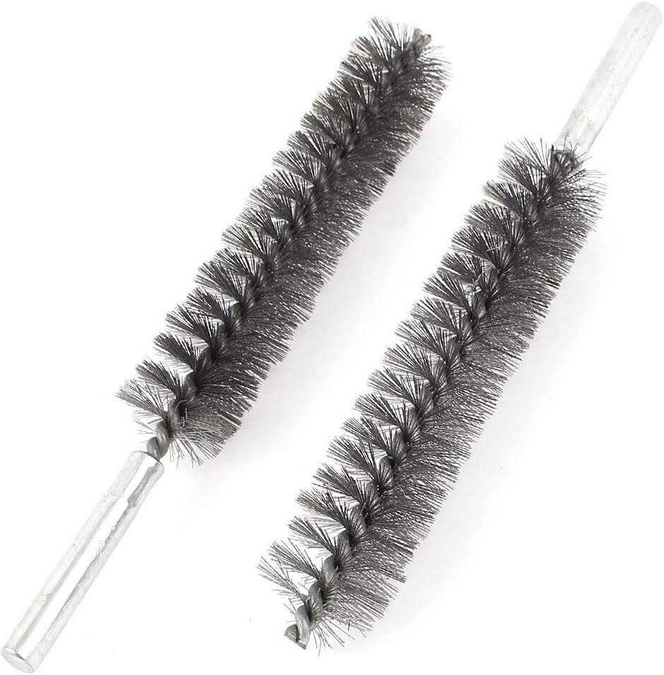 18cm Long 25mm Diameter Stainless Steel Wire Tube Cleaning Brush 2 Pcs