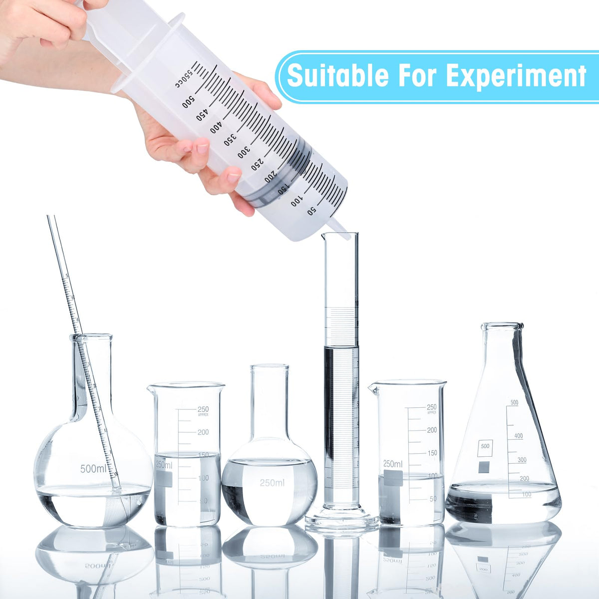 Syringes de 500ml sans aiguille, Grand Système à injection en plastique, 2 Pack