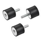 M6 Rubber Mounts, 3pcs Male/Female Shock Absorber, for Motor Generator Compressor Garage Reverse Pump Impact Air Generator Bobbins, D25mmxH20mm