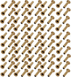 LinkMejor 100pcs M2.5 x 10mm Brass Plated Metal Hollow Eyelets Rivets Gold Tone