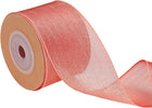 Wired Sheer Ribbon, 1-1/2 Inch x 10 Peach Metallic Sheer Wire Ribbon, Silky Fabric for DIY Craft Gift Wrapping Wedding Home Party Decorations