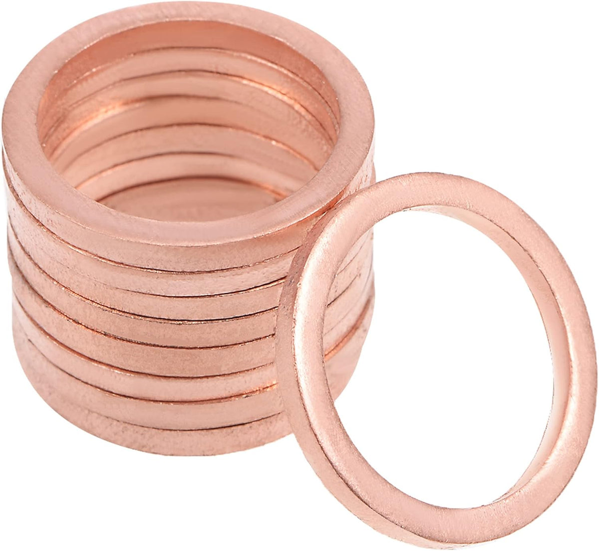 10 Pcs M16 x 20mm x 2mm Copper Flat Washer Sealing Ring for Screw Bolt Nut