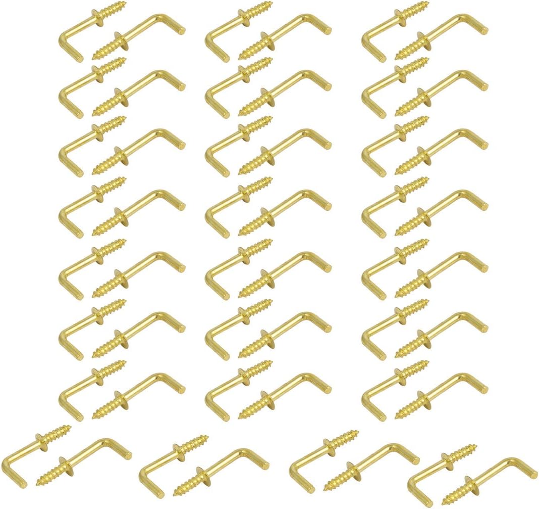21mm Length Copper Plated Self-Tapping Right-Angle L Shape Screw Hook 50pcs