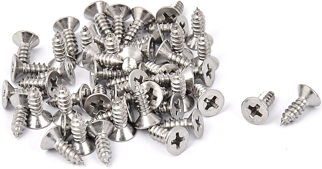 M4.2 x 13mm Countersunk Cross Head Self Tapping Screw Fasteners 50 Pcs