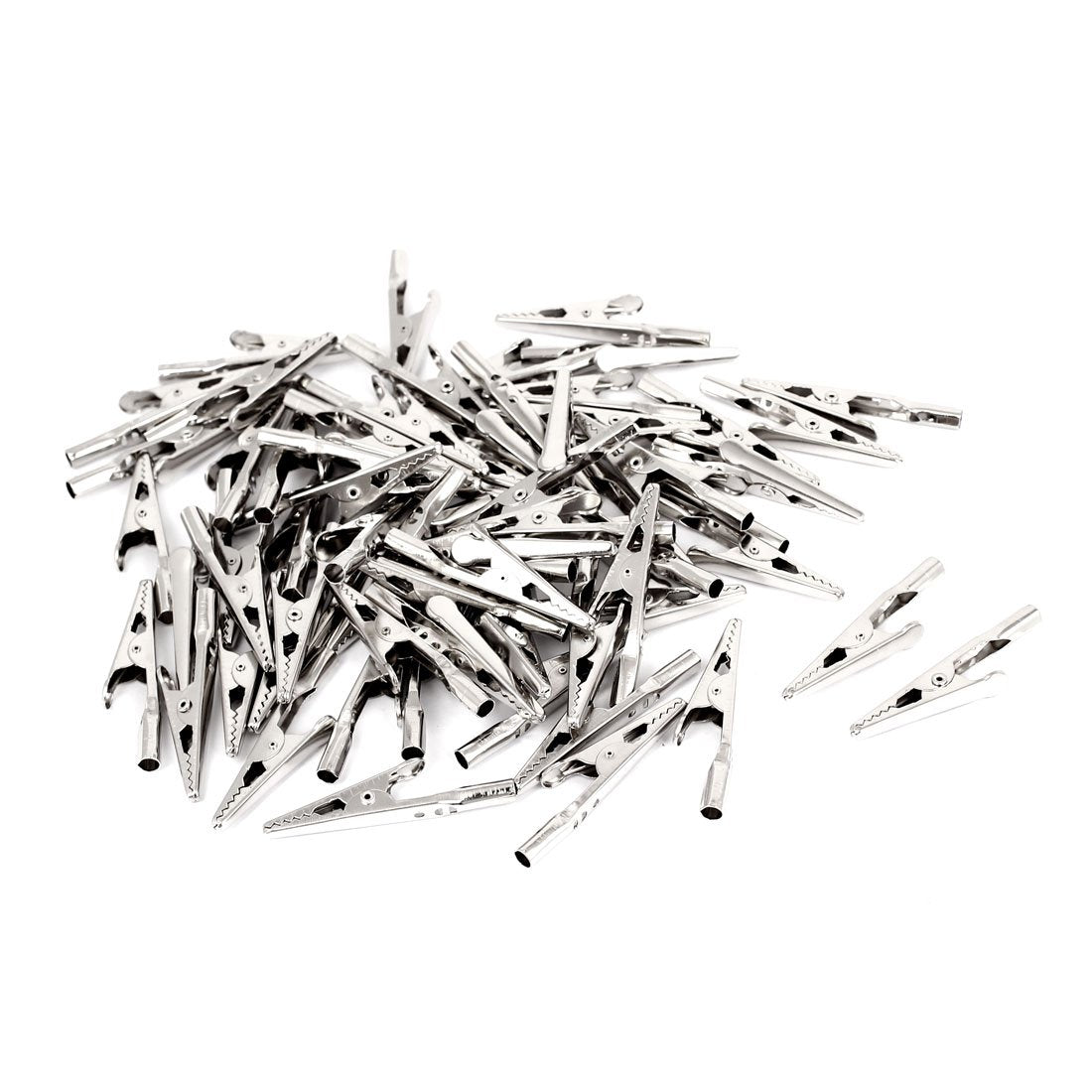 Metal Alligator Clip Electric Test Crocodile Clamps 90pcs Silver Tone