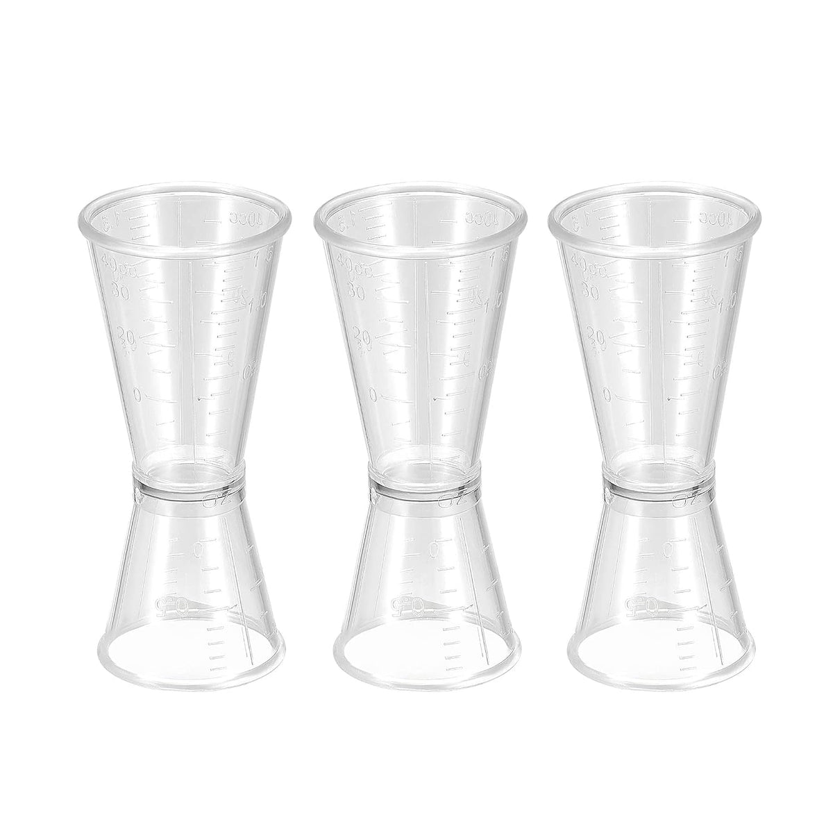 Measuring Cup 40ml/20ml PC Plastic Double Head Beaker Clear for Lab Kitchen Liquids 3Pcs