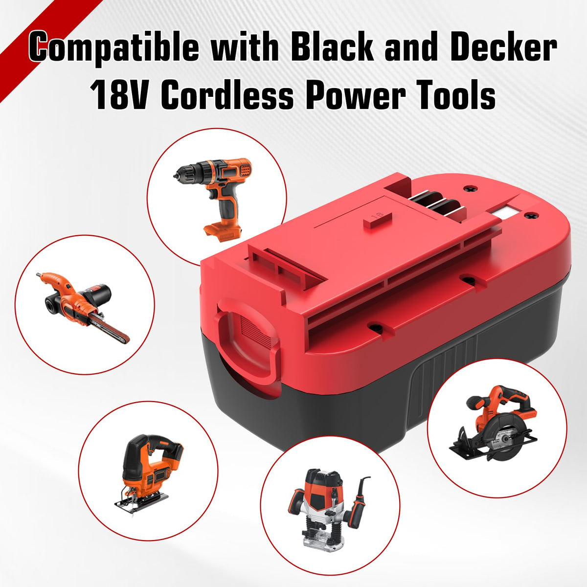 2-Pack [Opgraderet til 4500mAh] Erstatning til Black and Decker 18V Batteri
