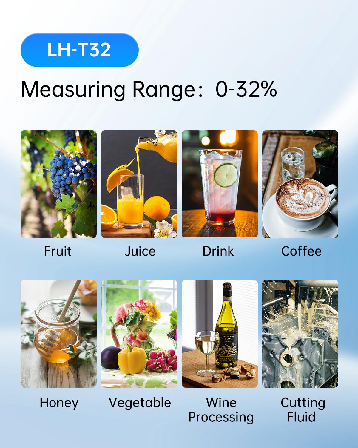 LinkMejor Brix Refractometer with ATC, 0-32% Brix Range, Handheld Sugar Tester