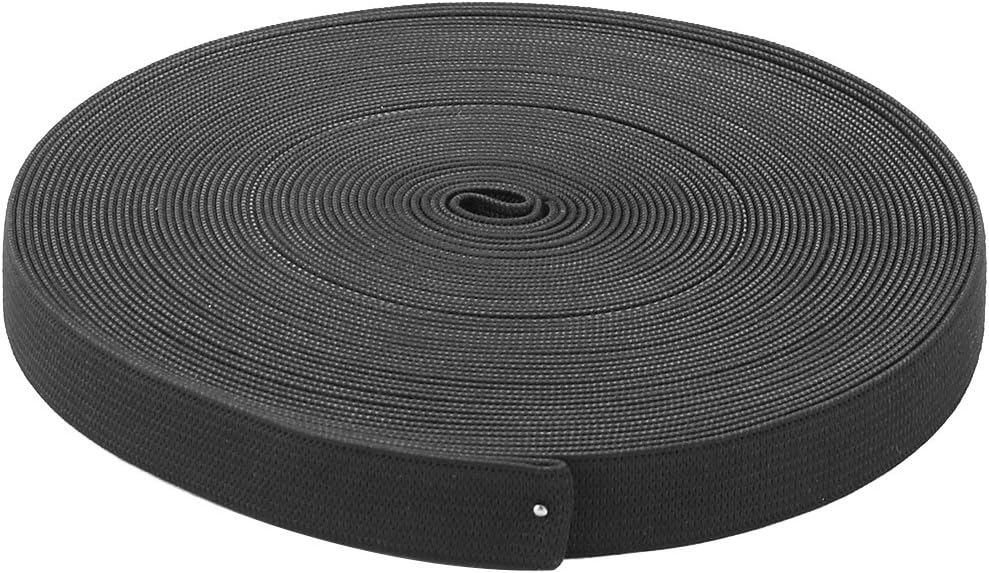 LinkMejor Lady Polyester DIY Clothes Skirt Waistbands Braided Elastic Band 13.1 Yards Black