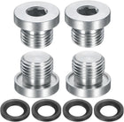 4Pcs M16x2 Inner Hex Head Pipe Fitting Plug, Universal Carbon Steel Thread Socket Plug with Black O-Ring for Terminate Pipe Ends or Replacement Drains