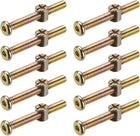 M6 x 50mm Furniture Bolts Nut Set Hex Socket Screw with Barrel Nuts Phillips-Slotted Zinc Plated Full Thread 10 Sets