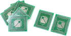 10pcs Surface Mounted Devices TQFP32/44/48/64/84/100 0.5/0.8mm 2 Sides PCB Adapter Plate