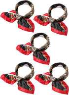 K49 Women Square Shaped Floral Prints Daily Wearing Scarves Red Black
