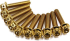 10pcs Gold Tone M6 X 30mm Motorcycle Titanium Alloy Hexagon Bolts Clips Screws