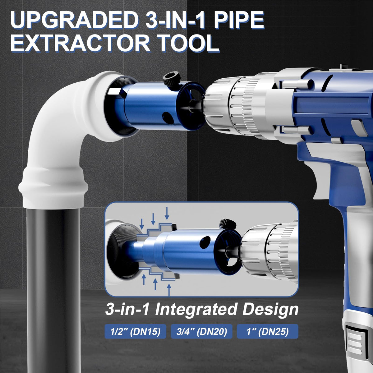 อุปกรณ์ขูดชิ้นส่วนที่แตกหักสำหรับเจาะไฟฟ้า ท่อขนาด 1/2" 3/4" และ 1"