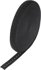 Elastic Sewing Bands, 1Pcs 43 Yards 0.6 Inch - Polyester Flat Sewing Band with Buttonhole, Adjustable Elastic Band for DIY Belt (Black)