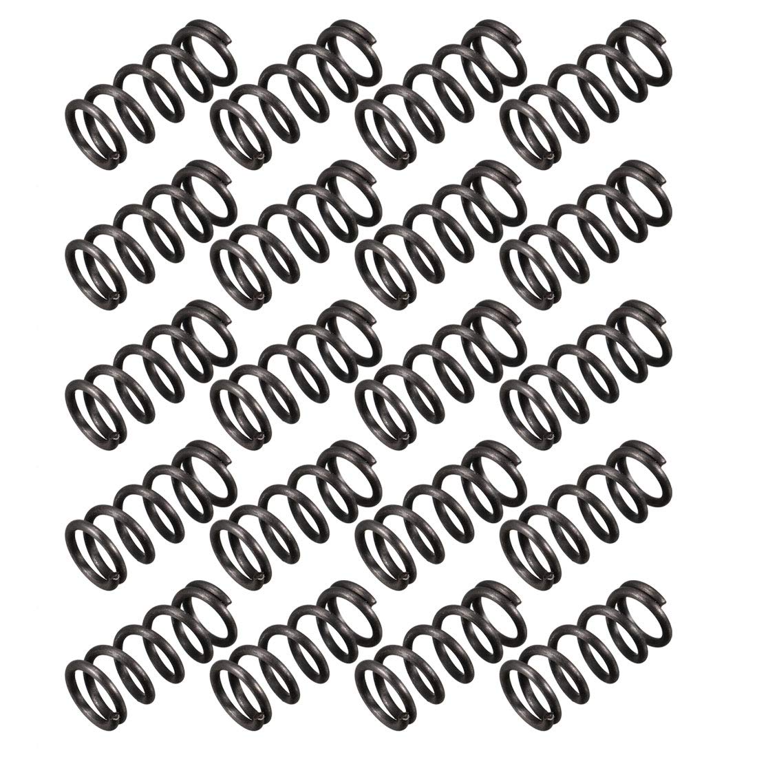 Compression Spring - 1.2mm Wire Dia, 9mm OD, 20mm Free Length Spring Steel Extension Spring,Black,20Pcs