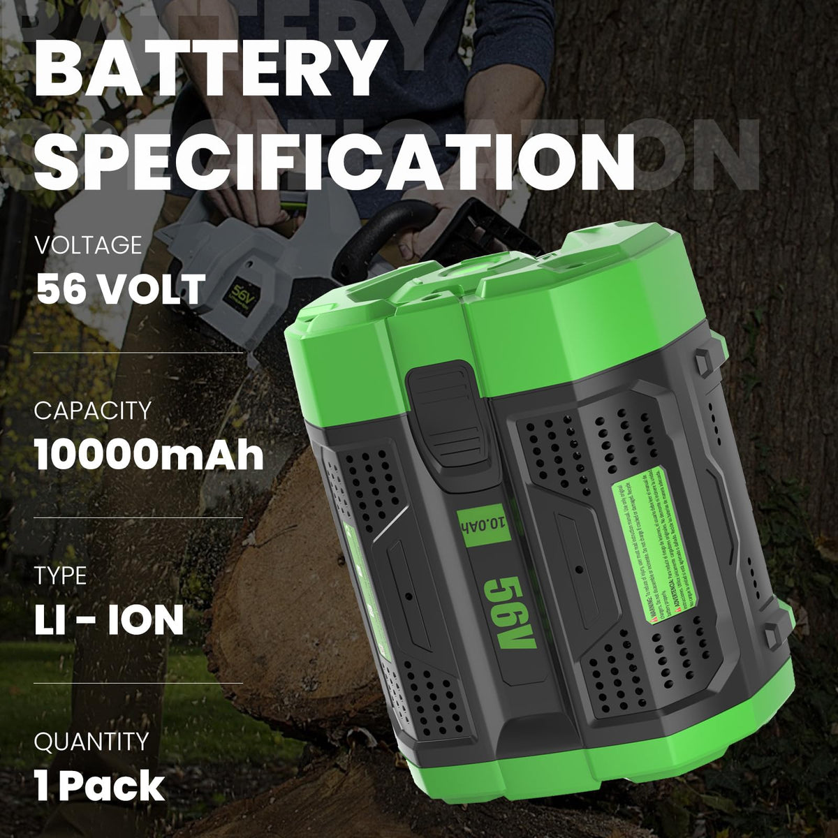 Batterie de remplacement rechargeable 4.0Ah 1 paquet mise à jour pour batterie EGO 56V