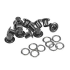 Grommets Eyelets with Washers Kit, 10 x 5 x 7mm Alloy Grommet for DIY or Craft Projects Black 100 Set