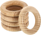 5Pcs Wood Rings, 1.97"(50mm) OD. 10mm Thick Natural Beech Solid Wooden Rings Smooth Unfinished Wooden Circles for DIY Crafting, Knitting, Macrame, Pendant