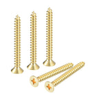 10Pcs Brass Wood Screws, M4 x 35mm Phillips Flat Head Self Tapping Screw Woodworking Screw for Door Hinges, Wooden Furniture, Home Appliances