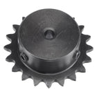 20 Tooth Roller Sprocket B Type, #25 Chain, Single Strand 1/4" Pitch, 5mm Bore Black Oxide C45 Carbon Steel with Set Screws for ISO 04C