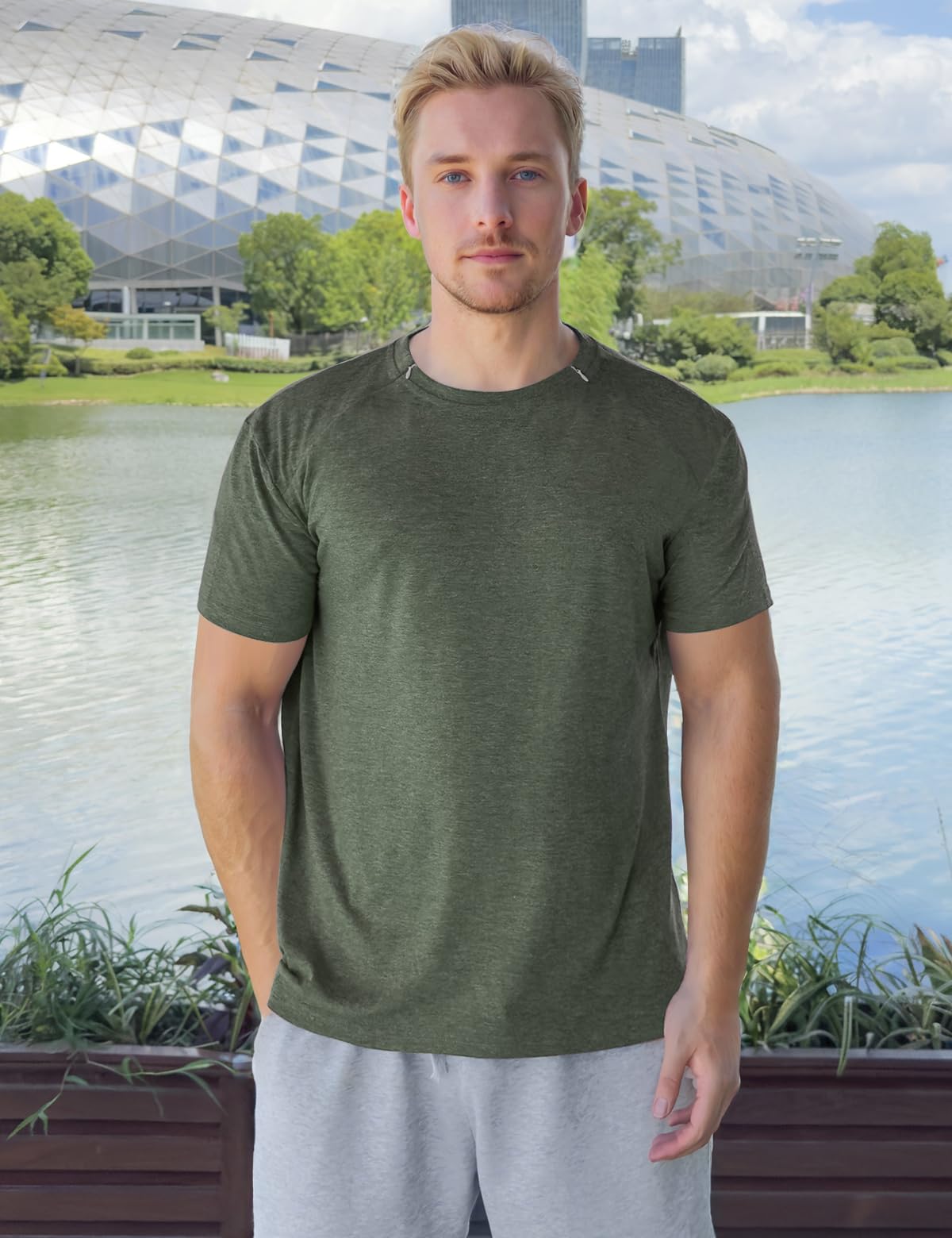 Unisex Chemo Port Shirts Post Shoulder Surgery Recovery Shirts Tear Away Side Zippers Off for Men Women (Small, Green)