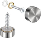 Mirror Screws, 12mm/0.47", 12pcs Decorative Cap Fasteners Cover Nails, Wire Drawing, Silver Tone 304 Stainless Steel