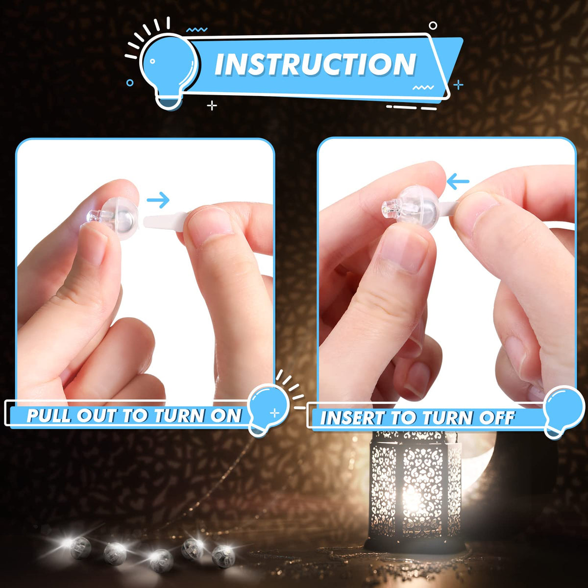 LinkMejor 30pcs Lampion LED Kecil Lilit LED Bola, Putih