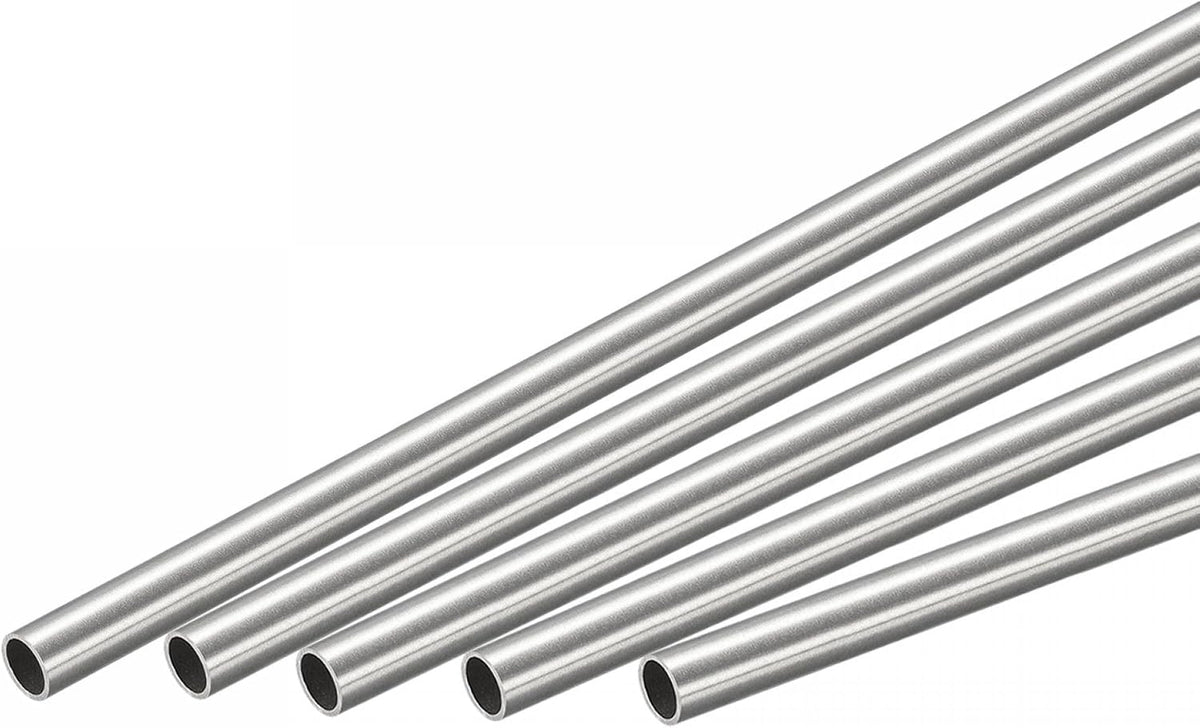 304 Stainless Steel Round Tube 4mm OD 0.4mm Wall Thickness 300mm Length 5 Pcs