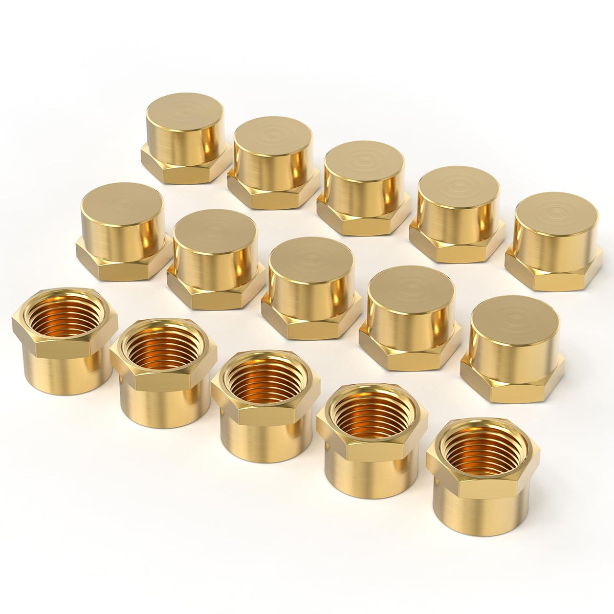 LinkMejor 15PCS Conector de Bronz 1/4" NPT Bucățică de Bronz Masculină, Plug cu Cap Quadrat