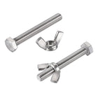 5pcs M8x60mm Hex Bolts, 5pcs M8 Wing Nuts, 304 Stainless Steel Fastener Set