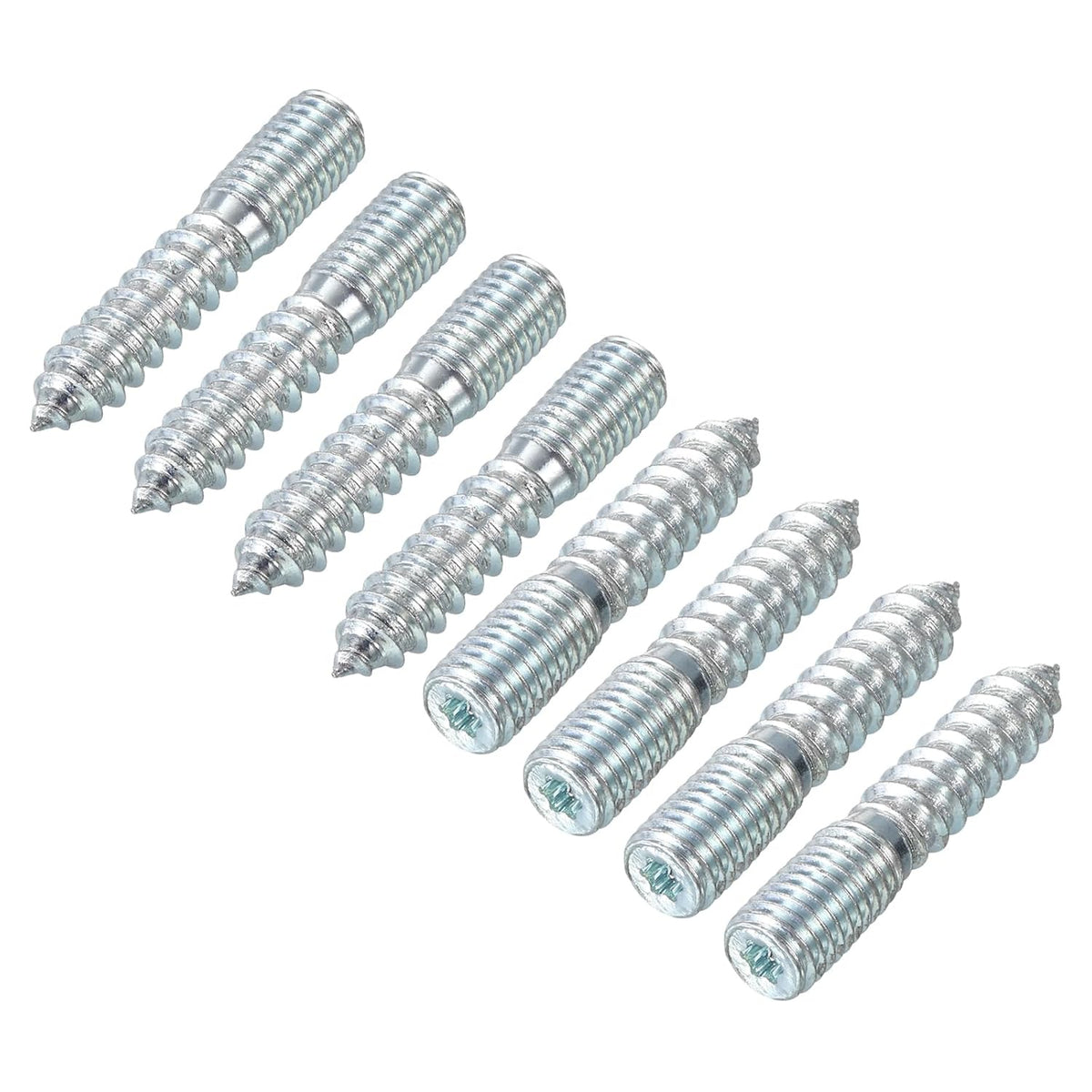 M10 Hanger Bolts Length 2"(50mm) Double Headed Bolts Self-Tapping Screw 10mm Wood Joint Furniture Legs 32pcs