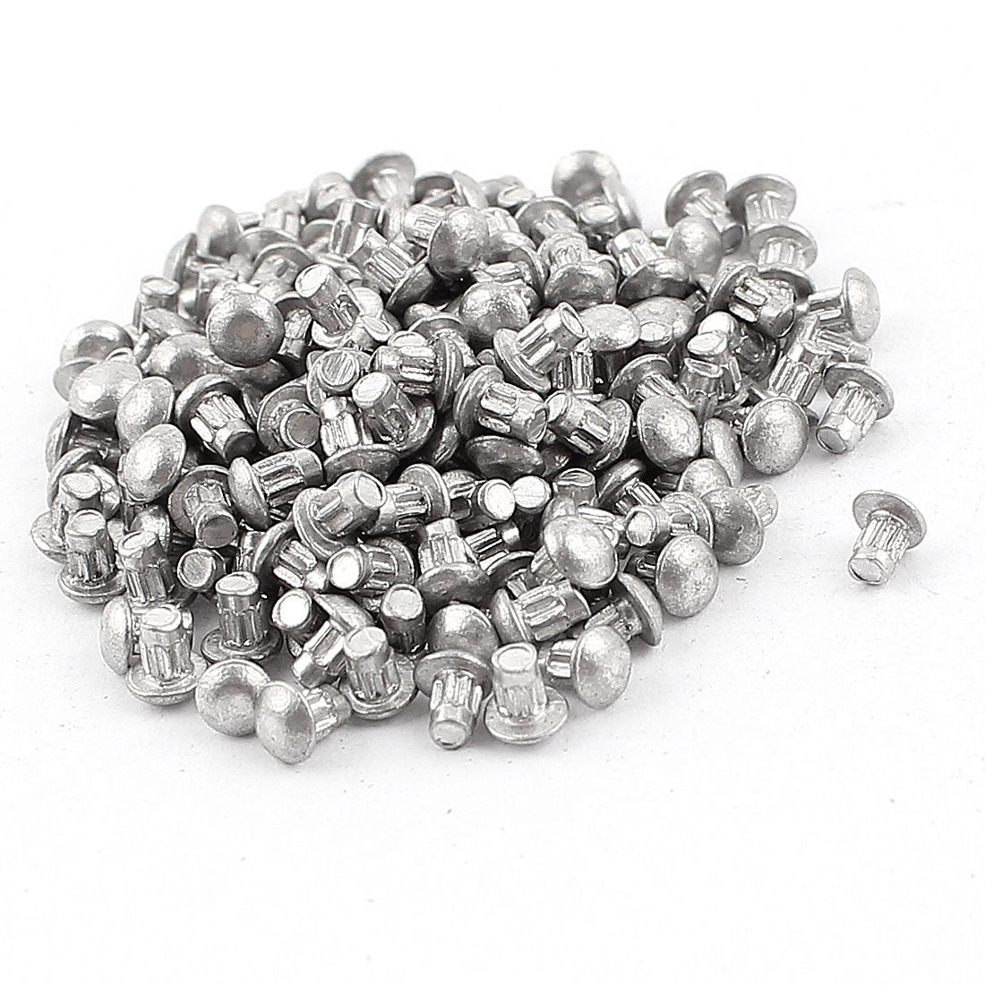 200 Pcs 5/64" x 1/8" Aluminium Round Head Solid Rivets Knurled Shanks